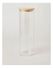 [The Cooks Collective] Round Glass Jar with Bamboo Lid 2.85L in Clear