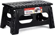 Folding Step Stool15inch Extra Wide Heavy Duty Stepping Stool More Safe And Comf