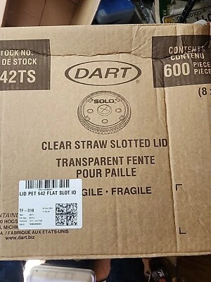 DART Plastic Lids Fits 32oz Cups. 600pcs Per Box. 2 Available. 642TS Free Ship