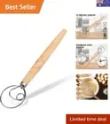 Danish 13 Inch 304 Stainless Steel Sourdough Bread Whisk Wooden Handle Bread ...