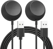[Leonids] Magnetic Charger for Samsung Galaxy Watch 6 5 4 Charger, 1M USB Charging Cable Dock for Galaxy Watch 6/5/4/3/Active 2/FE (2*Black)