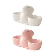 Egg Cup Easter Bunny Egg Stand, Kitchen Utensils, Double Holder Tray for