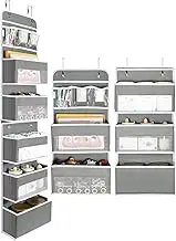 BLAZDEVE 6-Shelf Over the Door Organiser, 1 Split Into 2 Hanging Storage Organiser, Foldable Hanging Organizer Door Hanger Storage for Towels, Toys, Liquid Soap, Households etc