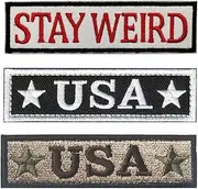 [YOYUMI] Patches Letter USA Long Strip Embroidered Cloth Patch Patch Tactical Morale Chapter Cap Patch