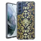 For Samsung Galaxy S20 S21 S23 S24 FE 5g TPU Case+Glass(Golden Damask)