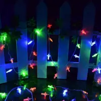 在飛比找Yahoo!奇摩拍賣優惠-LED小彩燈閃燈串燈 十字架春節燈飾戶外燈串浪漫星星燈基督教