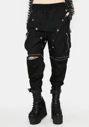 [Devil Fashion] Two-Way Chain Punk Pants