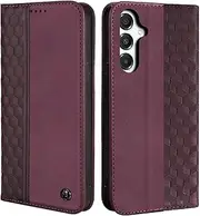 CXTCASE Case for Samsung Galaxy A16 5G, Shockproof PU Leather Flip Folio Cover with Card Slots, Magnetic Wallet Case for Samsung Galaxy A16 5G, Wine Red