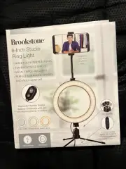 Brookstone 8-inch Studio Ring Light with Mini Tripod