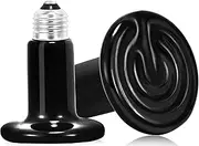 2 Pack Ceramic Heat Emitter - 100W Reptile Heat Lamp, No Light Emitted Bulb, Reliable and Safe Heat Bulb for Reptile & Amphibian