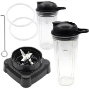 Replacement Parts New Blade with cup and Lid,Compatible with Ninja Blender NJ...