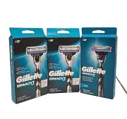 Gillette Mach 3 Razor Blade Shaver 1 Cartridge Metal Handle Fits Turbo M3 Power