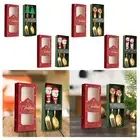 2 Pieces Christmas Spoon Fork Set for Iced Tea Ice Cream Dining Table Decor
