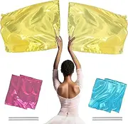Baisdan 6pcs 26"x21" Worship Flags for Kids, Beginner Praise Dance Flags for Worship, Church Flag with Telescopic Rod, 6pack, Light Blue+Gold+Rose