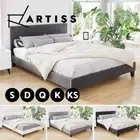 Artiss Bed Frame Queen Double King Single Mattress Base Wooden Fabric Leather