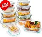 12 Pack Airtight Glass Food Storage Containers, Meal Prep, Lunch Box