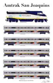 Amtrak California San Joaquins 11"x17" Poster Andy Fletcher signed
