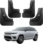 Ecarzo Mud Flaps Compatible with 5th Gen Jeep Grand Cherokee Accessories 2022 2023 2024 2025 All Weather Mud Splash Guards No Drilling Required Mudflap Front & Rear 4pc Set (Non L)