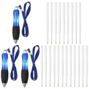 3 Pcs Big Fat Pens, Blue Weighted Pens(12 Black Refills + 9 Blue Refills)
