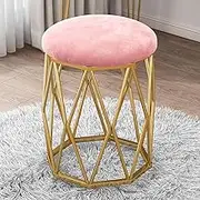 Modern Dressing Table Stool Upholstered Iron Makeup Seat Pink 35 * 40 * 43cm