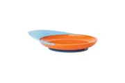 Boon Blue Orange Catch Plate w Spill Catcher for Baby Toddler Food Mat Table