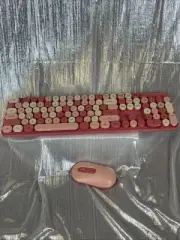 Wireless Keyboard and Mouse Combo 2.4G Computer Keyboard and Mouse Set Pink