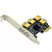 4 Ports PCIe Riser Adapter Board PCI-E 1x to 4 USB 3.0 PCI-E Rabbet GPU