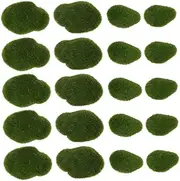 GARIOUANS 24Pcs Artificial Moss Stones for Bonsai and Garden Decor Lifelike Mossy Rocks for Fish Tanks Potted Plants and Landscaping for Micro Landscapes and Home Decoration