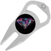 Colorful Diamond Golf Ball Marker Divot Repair Tool Bottle Opener