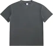 [VgueElegc] Men Base Layer Undershirt Casual Short Sleeve Washed Pullover Shirt Lightweight Cotton Golf Tops, Gray 1, XL