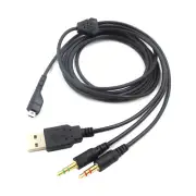3-In-1 6.56ft/2m USB OFC Audio Cable For SteelSeries Arctis 3/5/7/Pro Headphone