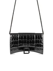 Balenciaga Hourglass Wallet on Chain Black