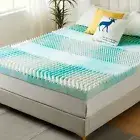 Egg Crate Mattress Topper Twin, 7 Zone Gel Cooling Memory Foam Topper Single,...