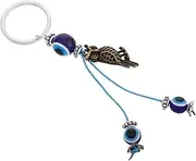 BESTOYARD Blue Evil Eye Owl Keychain Cute Purse Charm Stylish Handbag Pendant Unique Decorative Keyring for Women Adorable Backpack Accessory