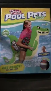 Wahu Croc Racer, Aussie Pool Pets Water Pony, Inflatable Crocodile Pool Toy Game