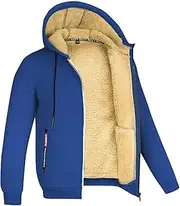 [Aobiono] Men Women Fleece Jacket Sherpa Lined Oversized Hoodie Winter Warm Thermal Thick Fuzzy Fluffy Outdoor Hood Sweatshirt