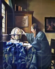 Jan Vermeer Astronomer Ceramic Mural Backsplash Bath Tile #2231