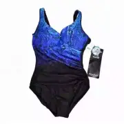 Miraclesuit Mediterra It's A Wrap One Piece Swimsuit Teal Green Size US 14