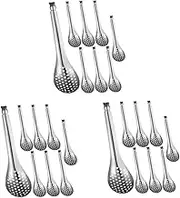 NOLITOY 24 Pcs Ergonomic Grip Slotted Spoon Stainless Steel for Condiment Separation Versatile for Home Catering Use