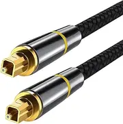 Digital Fiber Optic Audio Cable SPDIF TV bar Cable (5 ft),24K Gold Plated Flawless Audio Fiber Cable Male to Male Compatible with Samsung,Vizio,LG,Bose,Sonos TV,Home Theater,Sound bar