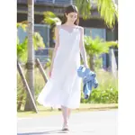 UNIQLO 女裝 棉質細肩帶洋裝 白色 M號