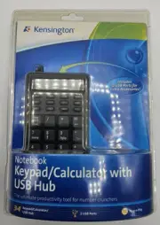 New Sealed Kensington 3 In 1 Notebook Keypad Calculator With USB Hub-2 USB Ports