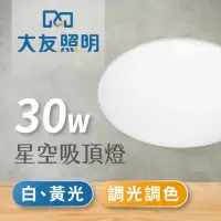 在飛比找momo購物網優惠-【大友照明】LED 星空水鑽吸頂燈30W(可調光調色/附遙控