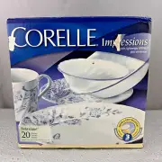 Corelle Vitrelle Glass Botanique 20 Piece Dinnerware Set NEW IN BOX