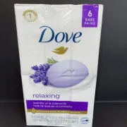 Dove Relaxing Beauty Bar Soap, Lavender Oil & Chamomile Scent, 3.75 oz , 6 Bars
