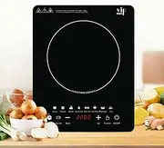 DSONE 2200W 220V Electric Induction Hob Cooker Portable Digital Touch Single Hot Plate with LED Touch Screen, BLACK (RORONRON)