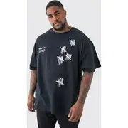 Mens Plus Oversized Korn License T-shirt In Black