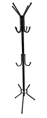 14 Hooks Coat Rack Hat Stand Tree Clothes Hanger Umbrella Holder Metal Organizer