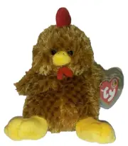 Ty Beanie Baby CLUCKY the Chicken (BBOM August 2006) 6" MWMTs Plush Stuffed Toy