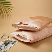 Solid Color 25mm Double-Sided Silk Pillowcase Envelope Style 100% Heavy-Duty Mulberry Silk Beauty Pillowcase,Color 14,2pcs